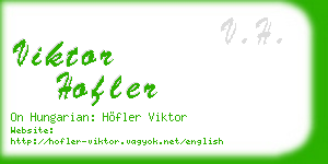viktor hofler business card