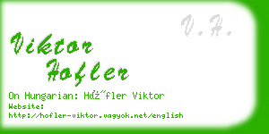viktor hofler business card